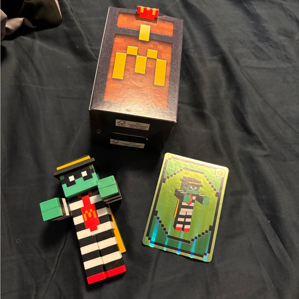 McDonald's Minecraft Adult Happy Meal Zombie Hamburglar with Unused Code